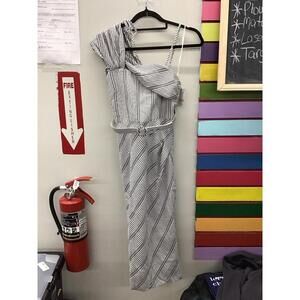 Melonie T midi dress size 2 one shoulder with belt new from JCPenney